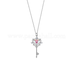 Schlüssel 925 Sterling Silber Micro Pave Kubisch Zirkonia Anhänger Halsketten&nbsp;FS-WG0FCDD-02