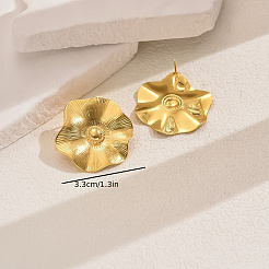 Boucles d'oreilles à tige en laiton exagérées en forme de fleur de lotus&nbsp;CA7944