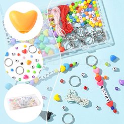 Kit fai da te per realizzare portachiavi a forma di cuore con lettere&nbsp;DIY-FS0009-87