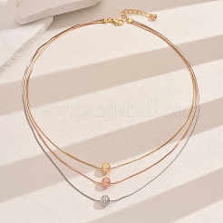 Schicke 3-reihige Schlangenkette aus Messing und Eisen im europäischen Stil mit runden Perlen für Partys und Shopping&nbsp;US2985