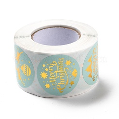 Autocollants en rouleau plat rond sur le thème de noël&nbsp;DIY-B045-17A
