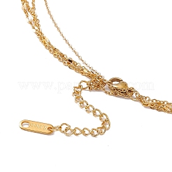 Collana multistrato con ciondoli occhio di cavallo turchese sintetico e strass con perline di plastica&nbsp;NJEW-P269-19G