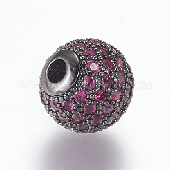 Perline zirconi micro pave  in ottone&nbsp;ZIRC-E134-10mm-06B