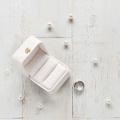 2 x Geschenkbox für Ringe aus PU-Leder&nbsp;LBOX-CL0001-03
