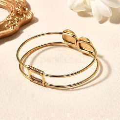 201 bracciali in acciaio inossidabile per donna&nbsp;BJEW-R014-02G
