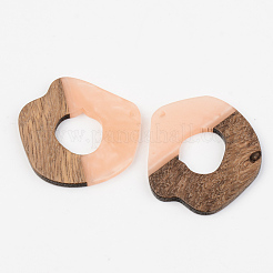 Colgantes de resina opaca y madera de nogal&nbsp;X-RESI-S389-050A-C02