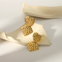 Pendientes vintage de acero inoxidable 304 con forma de corazón&nbsp;XJ7530