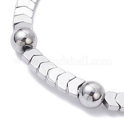2 bracciale elastico con perline di ematite sintetica non magnetica&nbsp;BJEW-JB12593