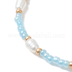 2 bracciale in vetro con perle acriliche sintetiche ABS per donna&nbsp;BJEW-MZ00293