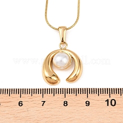 Halsketten aus Edelstahl 304 mit Anhänger aus Acryl-Imitatperlen&nbsp;NJEW-H088-05A-G