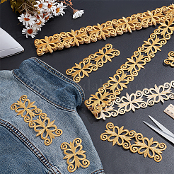 Coudre des rubans de dentelle creuse en polyester brodés de fleurs de style ethnique&nbsp;OCOR-WH0109-343A