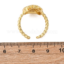 Bagues ouvertes réglables en laiton avec micro pavé de zircones cubiques pour femmes&nbsp;RJEW-A072-01A-G