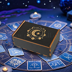 Rechteckige gravierte Tarot-Aufbewahrungsboxen aus Sperrholz mit Schiebedeckel&nbsp;CON-WH20008-10A