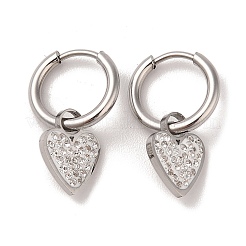 3 paio 3 stili 304 acciaio inossidabile argilla cristallo strass orecchini a cerchio huggie&nbsp;EJEW-K279-08B-P