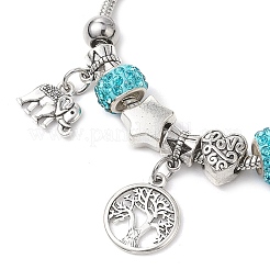 3 Stück 3 Stile Legierung Schlangenkette Charms Armbänder&nbsp;BJEW-JB11448