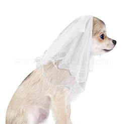 Verstellbares Hundehalsband aus Polyester und Brautschleier-Sets&nbsp;AJEW-DR0001-74