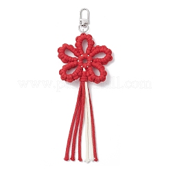 4 pz di decorazioni pendenti in fili di cotone a forma di fiore&nbsp;HJEW-TA00399
