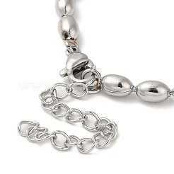 Anlaufgeschützte ovale Kugelkettenarmbänder aus 304 Edelstahl für Damen&nbsp;BJEW-C046-01P