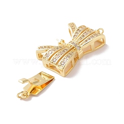 Chiusure a scatola con micro pavé di zirconi chiari in ottone&nbsp;KK-G427-09G