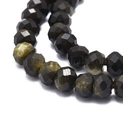Natürliche goldenen Glanz Obsidian Perlen Stränge&nbsp;G-E569-I02
