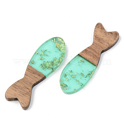 Pendentifs en résine transparente et bois de noyer&nbsp;RESI-S389-054A-B02
