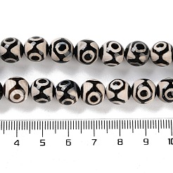Natürliche tibetische 3-Augen-Dzi-Achat-Perlenstränge&nbsp;G-B084-A08-02