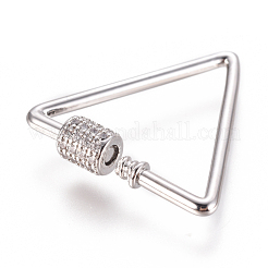 Messing Micro Pave Zirkonia Schraube Karabiner Schloss Charms&nbsp;ZIRC-F105-06P