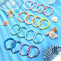 16 stücke 16 stile sommer seestern synthetische türkis armband sets&nbsp;BJEW-JB10912