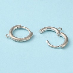 Boucles d'oreilles créoles en argent sterling plaqué rhodium anti-ternissement&nbsp;STER-D016-02P