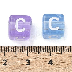Cuentas acrílicas transparentes pintadas con spray&nbsp;MACR-K365-07C