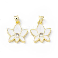 Pendentifs en laiton émaillé de placage de crémaillère&nbsp;KK-B065-05G-03