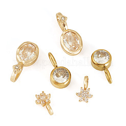 4 Stück 2 Stile Messing Micro Pave Zirkonia & 2 Stück Edelstahl Strass Anhänger Zubehörse Kits&nbsp;FIND-TA0010-18