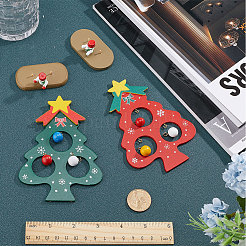 2 set di 2 decorazioni natalizie in legno colorate per bambini&nbsp;DJEW-GF0001-62
