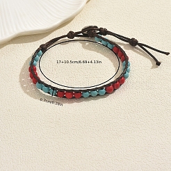 Synthetische türkisfarbene runde Perlenarmbänder&nbsp;LL2298