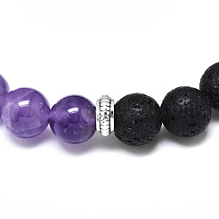 Bracelets extensibles avec perles en améthyste naturelle&nbsp;BJEW-R309-02-A03