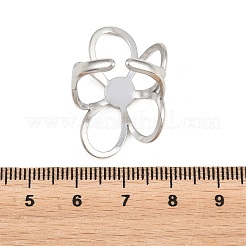 Blume 304 Edelstahl Manschette offene Ringe für Frauen&nbsp;LS-RJEW-T030-01P