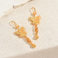 Boucles d'oreilles créoles à pampilles papillon en laiton&nbsp;GT6023