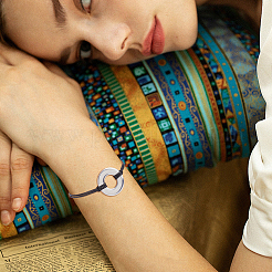 10 Stück 2 Farben umweltfreundliche koreanische geflochtene Perlenarmbänder aus gewachstem Polyester&nbsp;BJEW-DC00004
