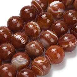 Brins de perles d'agate à bandes naturelles&nbsp;G-L642-B04-16mm