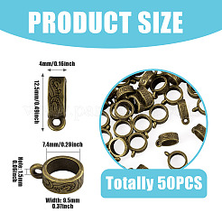 50 pz staffe per tubi in lega di stile tibetano&nbsp;TIBE-TAD0001-01AB