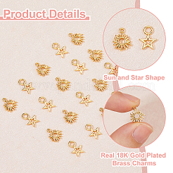 20pcs 2 estilos encantos de latón&nbsp;KK-HS0015-55