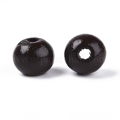 Sprühlackierte runde Perlen aus natürlichem Schima-Holz&nbsp;WOOD-A018-8mm-12