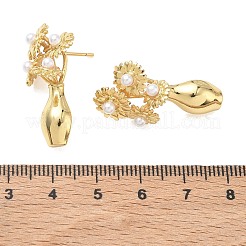 Boucles d'oreilles en laiton pour femmes&nbsp;EJEW-A168-12G
