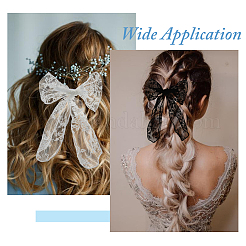 6 Stück 2 Farben Spitze Bowknot Polyester Alligator Haarspangen&nbsp;PHAR-FH0001-05