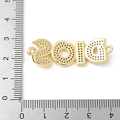 Messing Micro Pave klare Zirkonia Buchstaben Dios Verbinder Charms&nbsp;KK-P294-34G