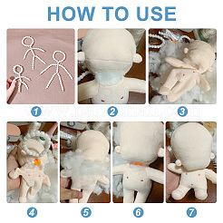 6 Stück 3 Stil Kunststoff-Actionfigur bewegliches Skelett&nbsp;FIND-PH0008-72