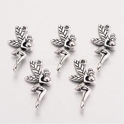 Tibetischer Stil Legierung fairy Anhänger Fassungen für Strasssteine&nbsp;TIBEP-Q043-350-RS