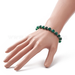 Bracelet extensible en perles d'agate naturelle teintée&nbsp;BJEW-JB09179-01
