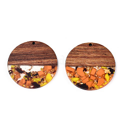 Pendentifs en résine transparente et bois de noyer&nbsp;RESI-TAC0017-75-A03