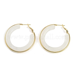 Pendientes de aro de acero inoxidable 304 para mujer&nbsp;EJEW-B113-02G-04